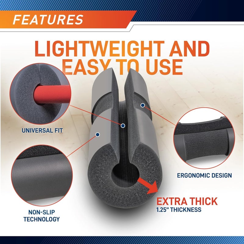 Marcy Barbell Pad, Strength Training Equipment Attachments, Great for Weightlifting, Lunges and Hip Thrusts, Comfortable Foam Sponge Pad Provides Cushion to Neck & Shoulders, Multi-Color Options - Image 4